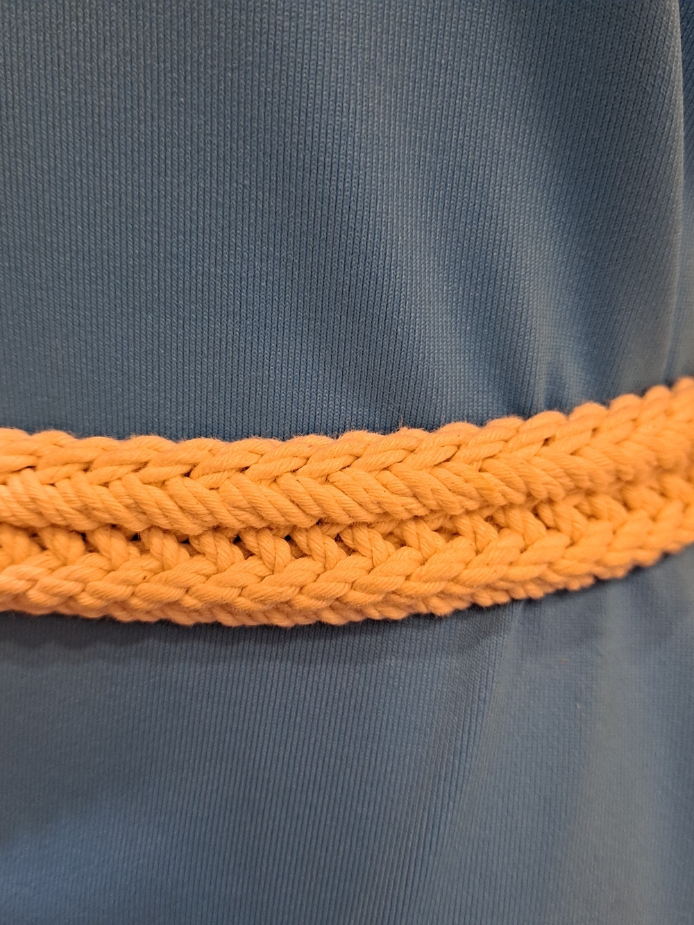 J. Crew Cream Cotton Braided Rope Belt with Tan Leather Buckle - Picture 4 of 7
